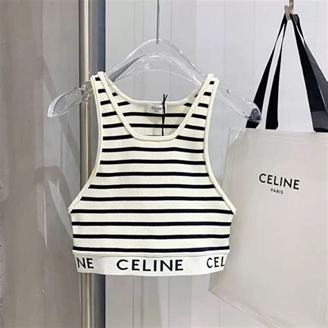 celine crop top black and white|WOMEN'S LUXURY BLACK SHIRTS AND TOPS .